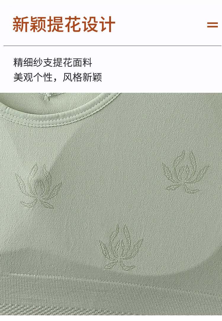 中老年妈妈红色内衣大码美背背心女聚拢无钢圈胸罩大胸显小无痕透详情6