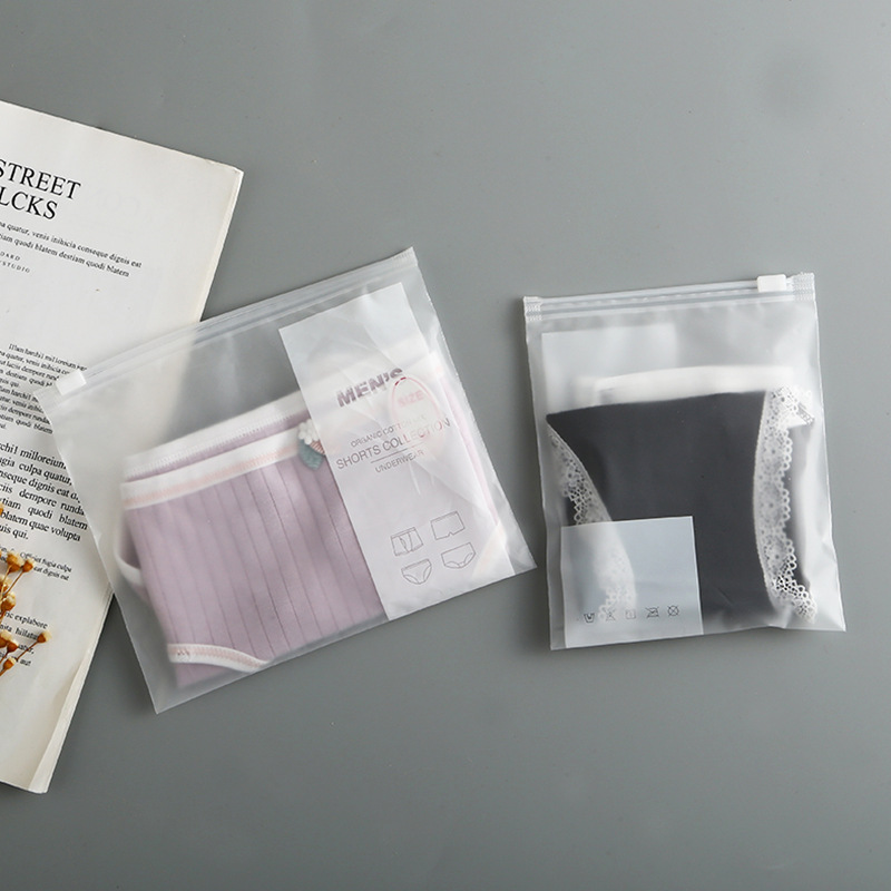 Wholesale of in-stock eva frosted self-sealing bags, transparent sealed zipper bags, clothing and underwear packaging bags, sealing and bone pulling bags pic 5