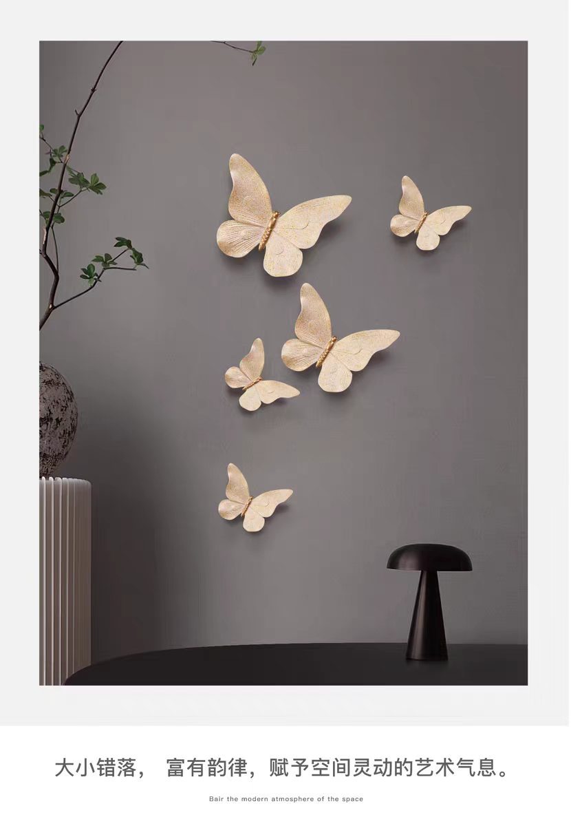 2026 Relief butterfly TV background wall decoration, bedroom wall decoration, wall stickers, 3D stereoscopic butterfly wall decoration pic 7