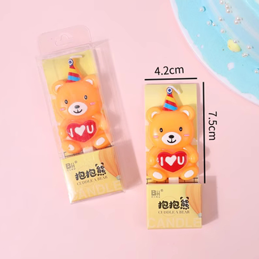 ins可爱卡通小熊生日蜡烛 烘焙蛋糕装饰插牌儿童生日派对拍照道具详情5