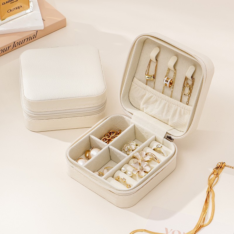 Jewelry box storage box, portable stud earrings, earrings, jewelry, necklace, ring, small, exquisite and mini new style box pic 16