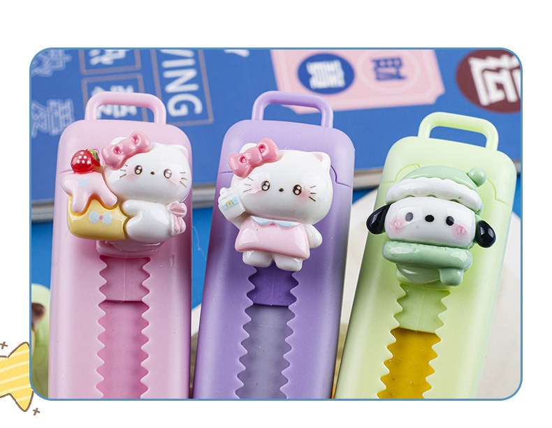 New cute cartoon animal push-pull eraser drawing exam 4B eraser, creative push eraser wholesale pic 3