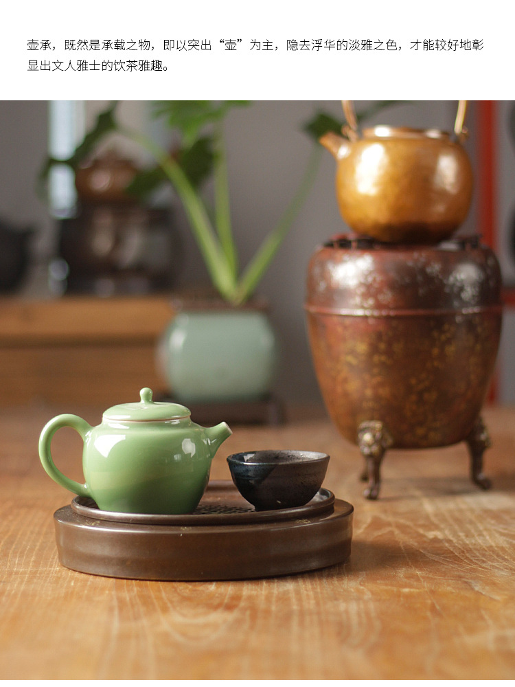 厂家批发紫铜建水纯手工壶承干泡台功夫茶具高端泡茶茶具办公家用详情7