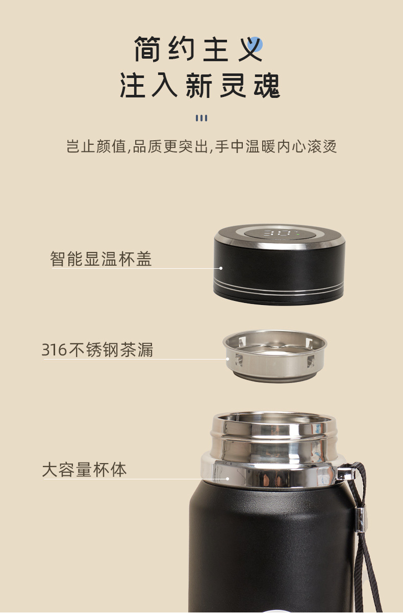 316不锈钢水杯提绳大容量旅行壶商务保温杯登山茶杯吊带壶批发详情7