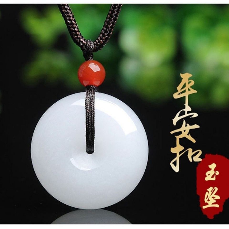 平安扣厂家直销批发阿富汗白玉平安扣吊坠直播送男女玉石项链福利详情3