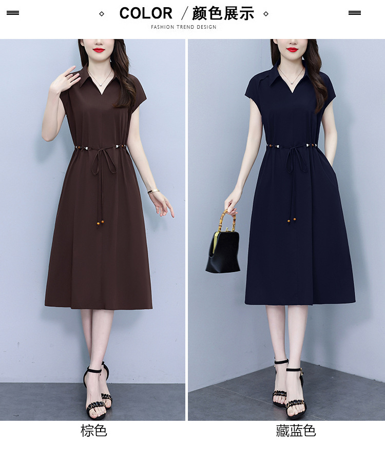 爆款高端欧版宽松法式连衣裙2025夏季新款气质收腰显瘦中长款裙子详情15