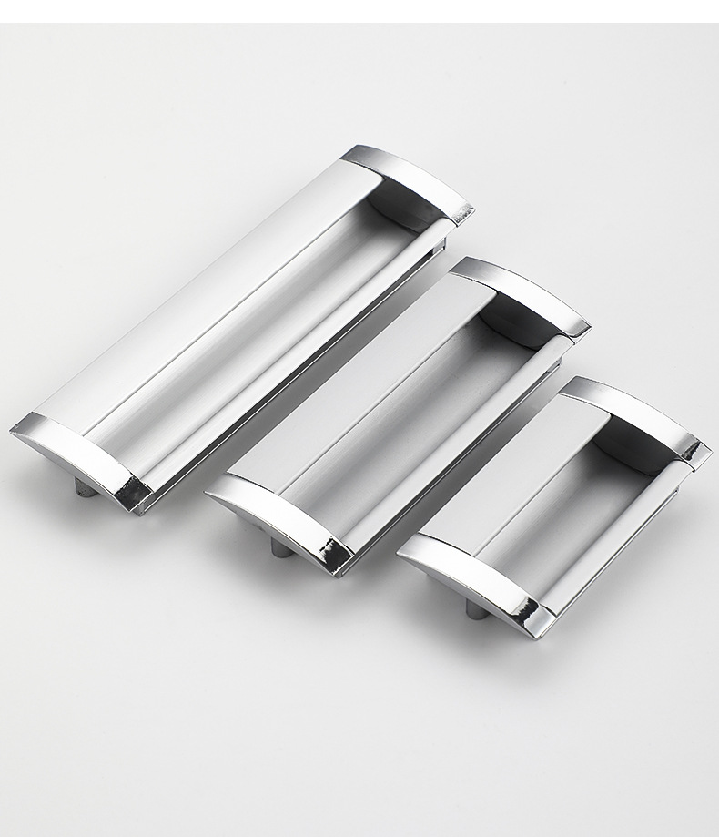 Modern and simple built-in hidden drawers with concealed handles, wardrobes and cabinets, sliding door handles, and aluminum alloy buckles pic 18