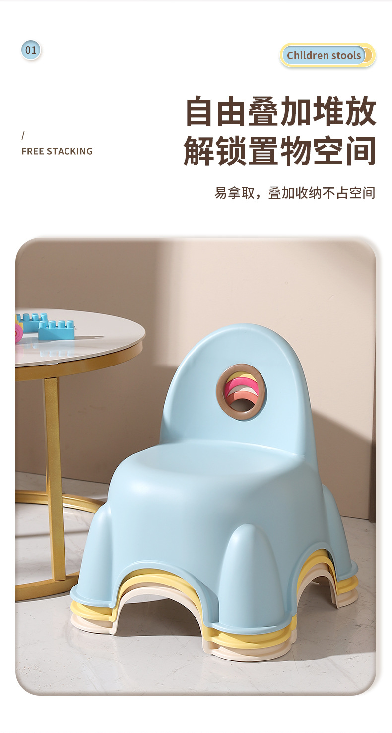 儿童椅子家用宝宝靠背椅幼儿园加厚叠加矮凳趣味火箭造型可爱凳子详情4