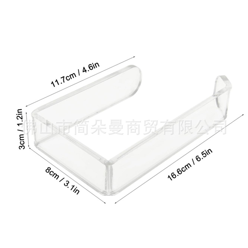 亚克力毛巾架免打孔浴室挂钩厨房黏贴支架卷纸架浴室置物架手巾杆详情2