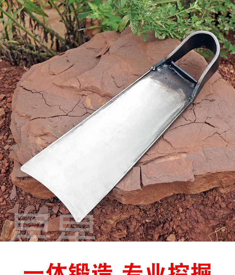 Old-fashioned large hoes, farm tools for growing vegetables, digging soil and clearing land, long wooden handle hoes, household weeding, outdoor all-steel thickened small hoes pic 4