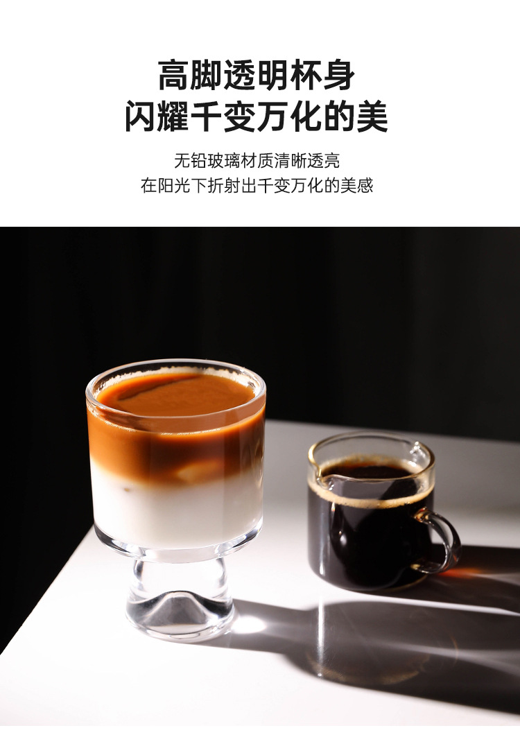 创意ins透明高脚雪山玻璃杯咖啡杯雪糕杯冷饮果汁杯冰淇凌杯详情5