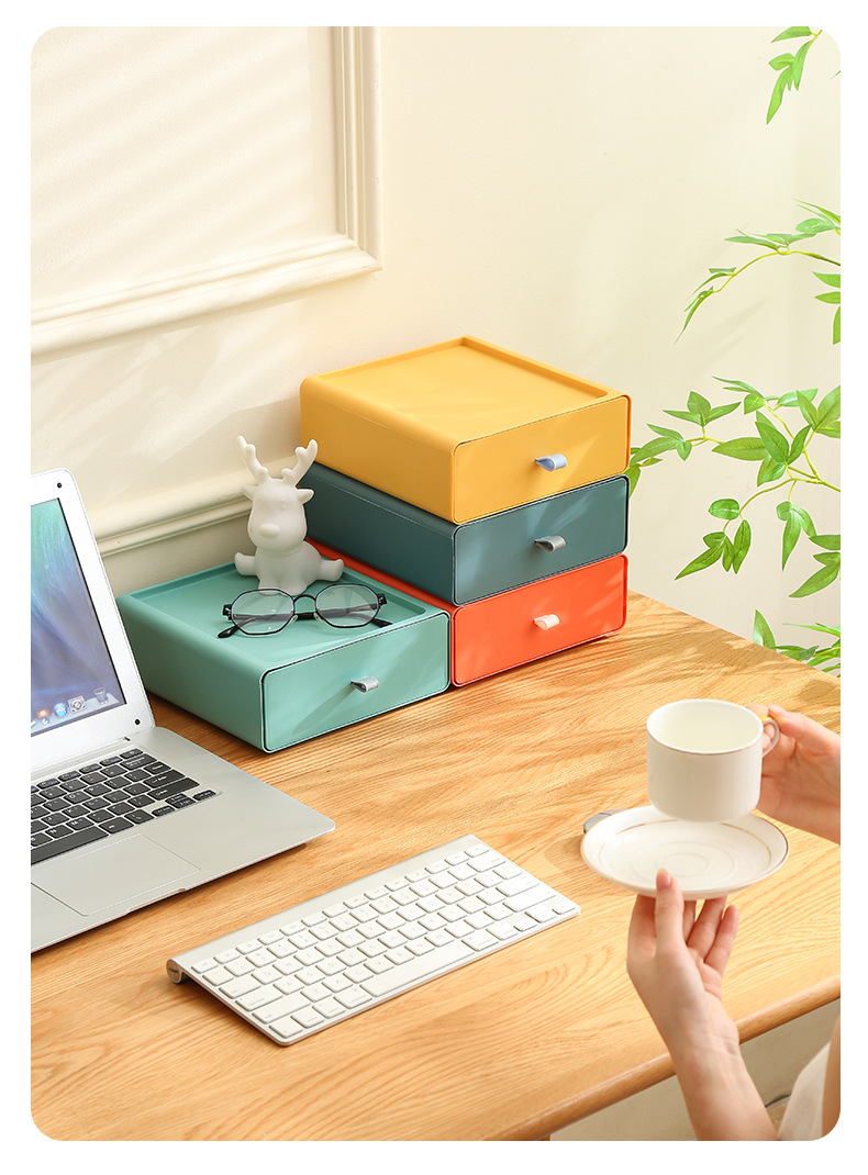 Drawer-type desktop storage box, storage box, office desk rack, organizing cabinet, wholesale organizing box pic 14