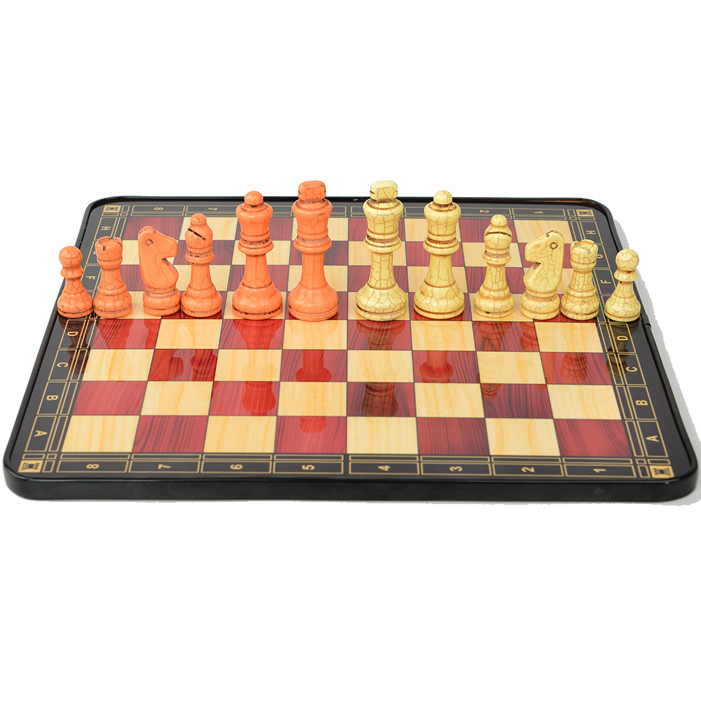 彩色石头棋子搭配高光亮面漆艺棋盘桌游国际象棋游戏玩具棋33CM详情6