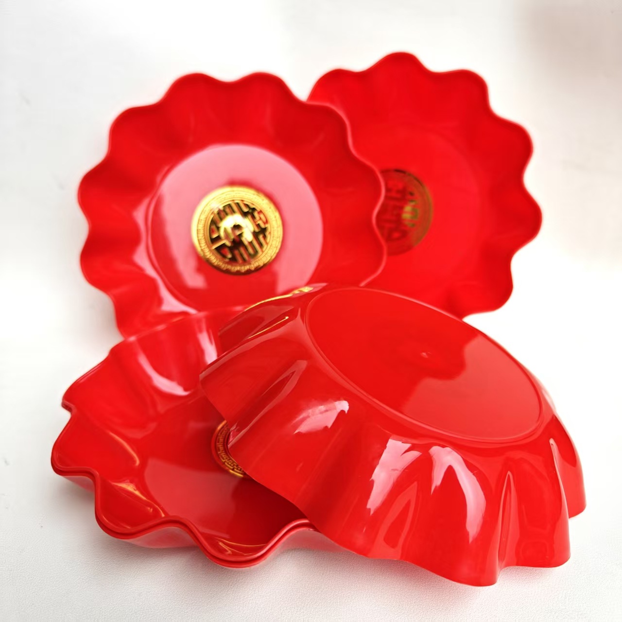 【 Zone 3-7 】323 Double Happiness Plates 750 yuan per box 323 Double Happiness Plates, Red Plates, Fruit Plates, Engagement and Wedding Supplies Plates, Housewarming Plates, household wholesale 2 yuan pic 4