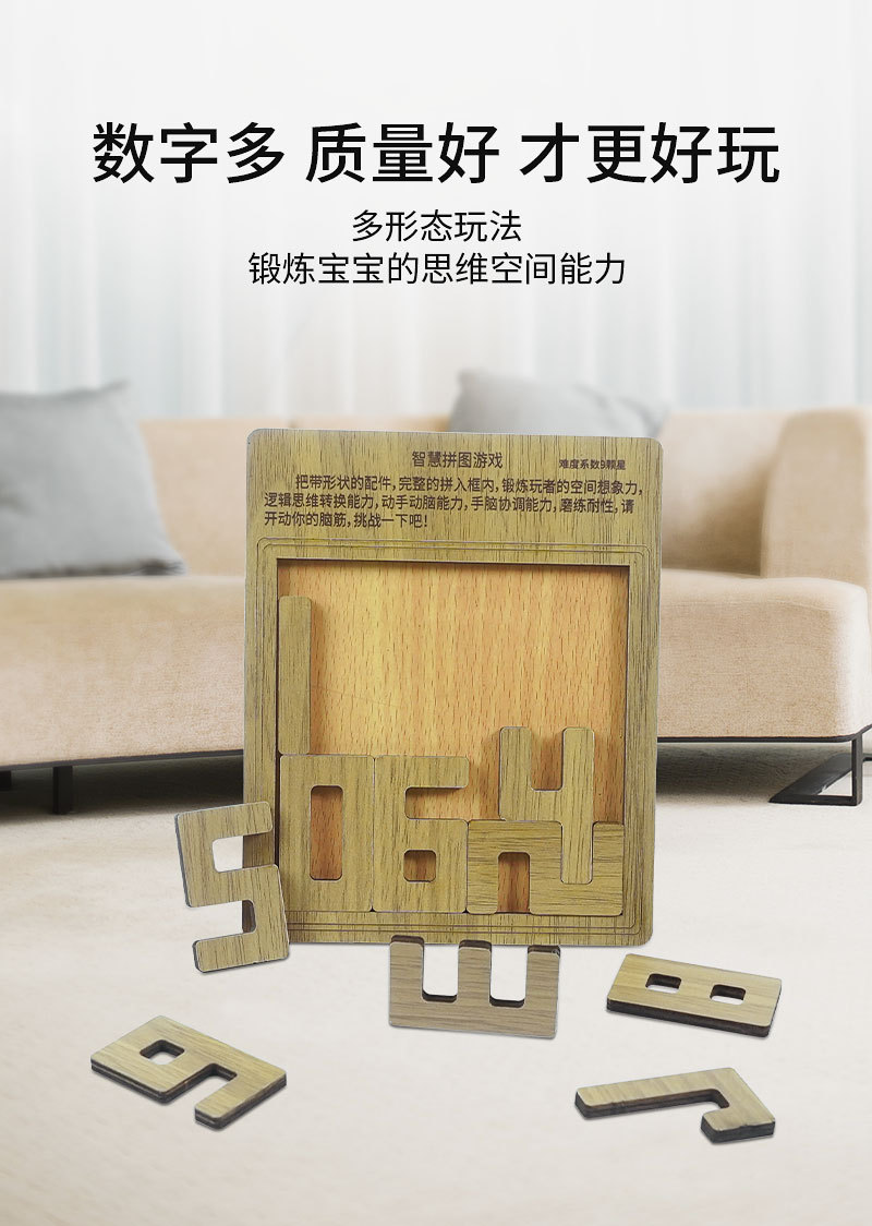 丹妮奇特10级难度烧脑拼图木质异形拼图拼板儿童益智玩具详情5