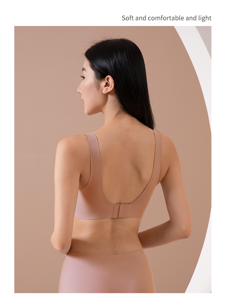 半固定杯宽肩带果冻无痕内衣女小胸舒适女士调整型背心式文胸女详情19