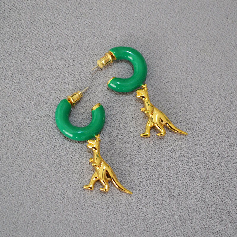 新春彩蛋清仓特价回馈欧美复古小众设计黄铜镀金个性气质耳钉耳饰详情14