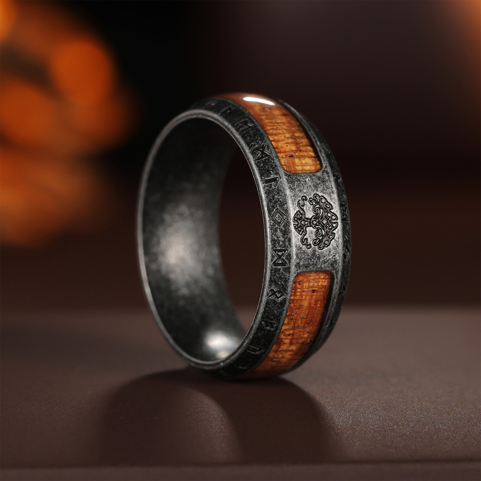 Amazon europa y Estados Unidos hombres vintage anillo viking luen texto árbol de la vida anillo anillo de anillo cross border ornamentos pic 5