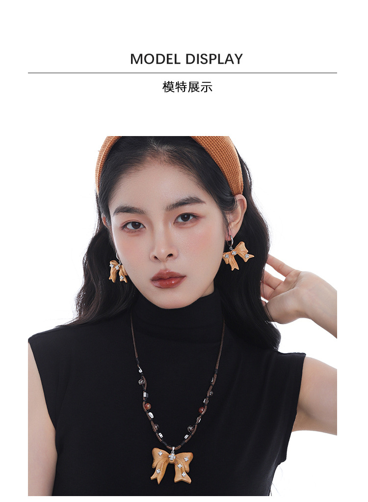 木作系列蝴蝶结原创设计高级感轻奢小众独特项链时尚气质毛衣链女详情6