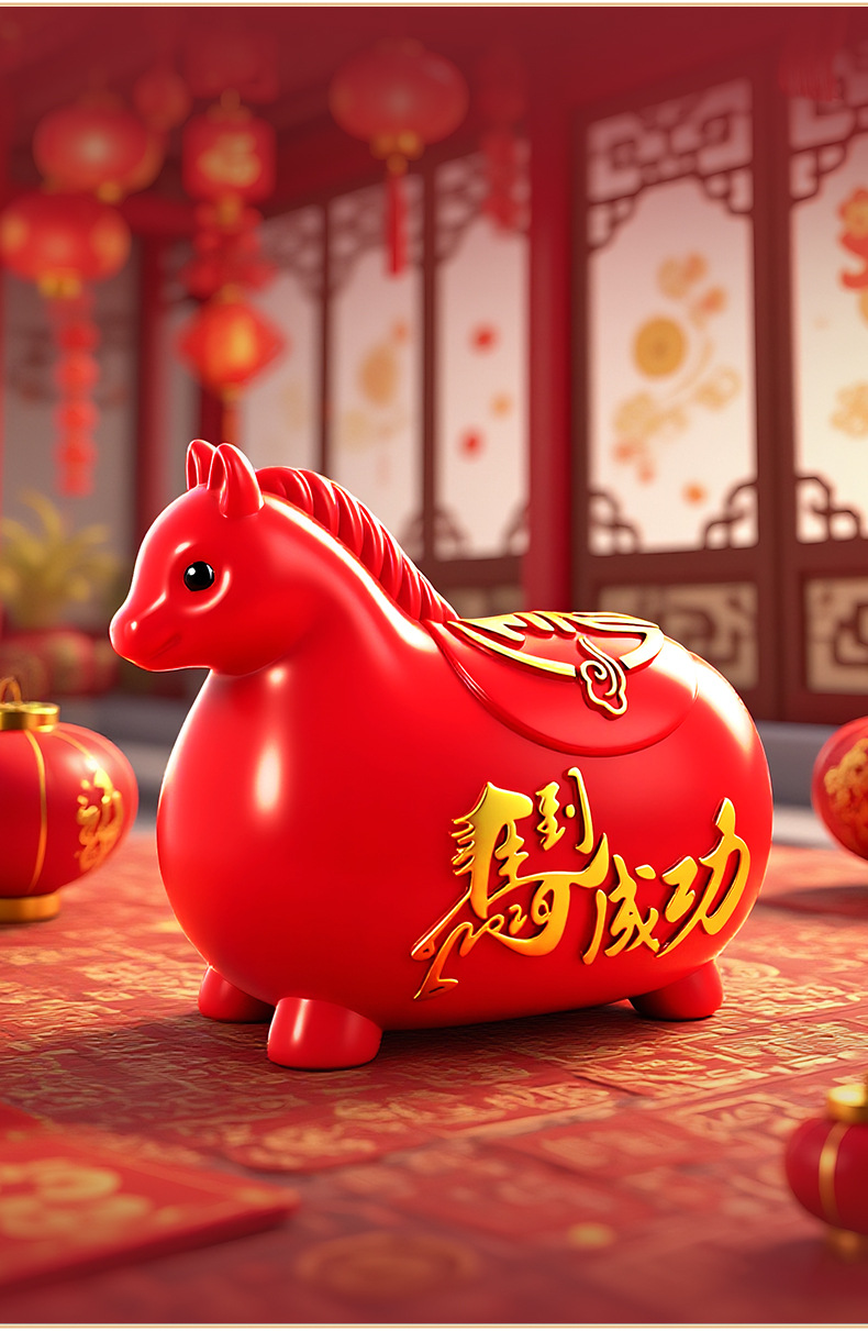 马到成功马年搪胶存钱罐生肖马造型创意储蓄罐家居摆件礼品工艺品详情11