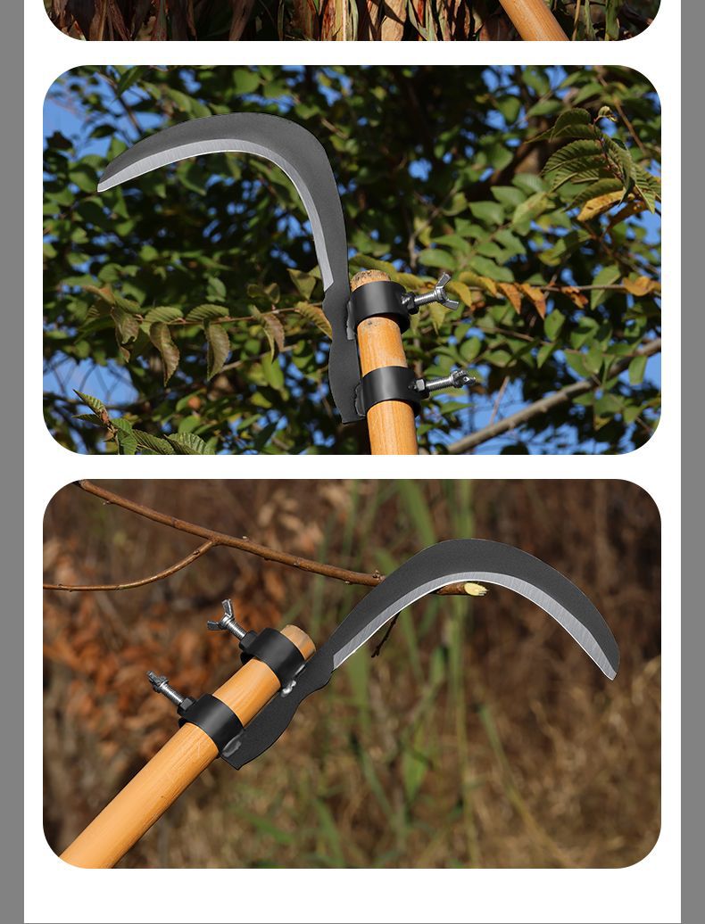 Manganese steel betel nut knife, agricultural tool, water plant cutting knife, high-altitude fruit picking, banana pruning, household weeding scythe, multi-functional pic 15