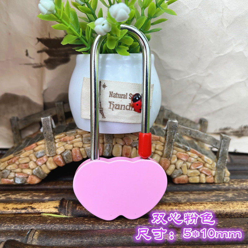 厂家直销彩色 同心锁 许愿锁 长寿锁 连心锁爱情锁景区工艺品LOGO详情10