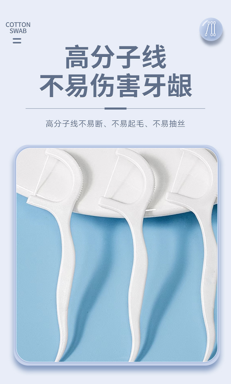家用一次性塑料牙线棒牙签弓形剔牙线盒装30支口腔清洁牙线jp277详情4