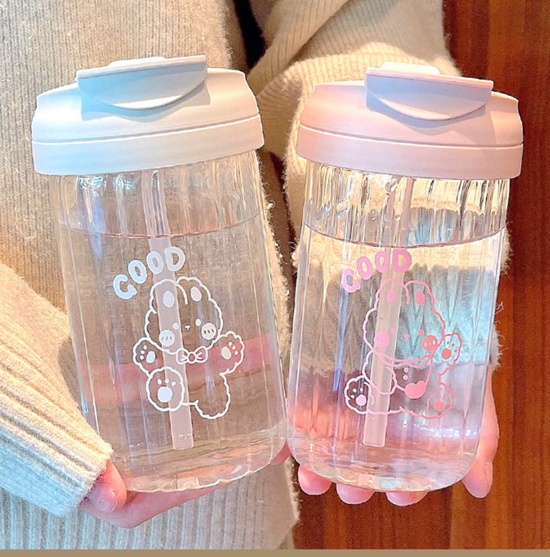 创意双饮杯带吸管玻璃杯办公室高颜值夏季便携提手新款2025杯子详情2