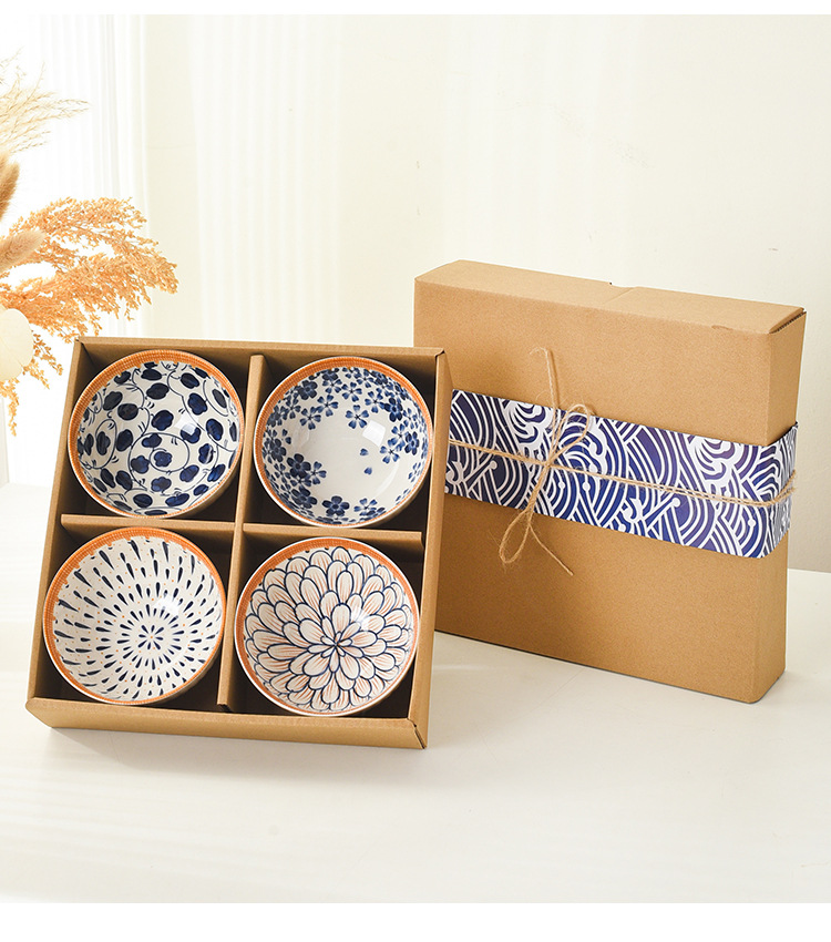 日式碗碟套装陶瓷碗盘礼盒套装釉下彩餐具天地盖碗具套装商务会销详情13