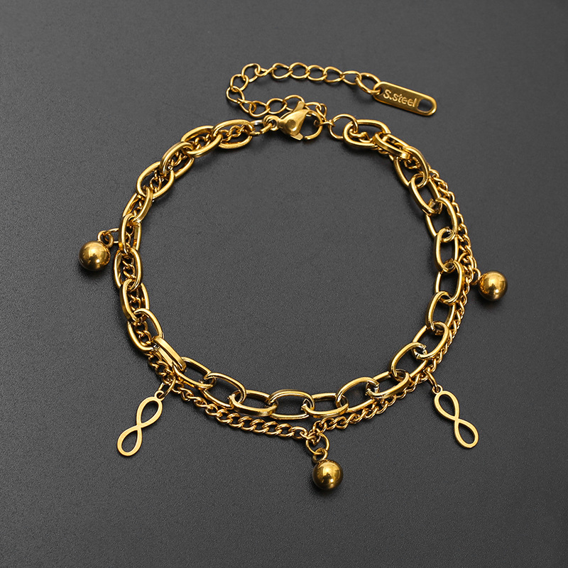 The all-titanium steel, real gold electroplated, light luxury, versatile double-layer butterfly bracelet is simple, individual and high-end accessory at factory price pic 4