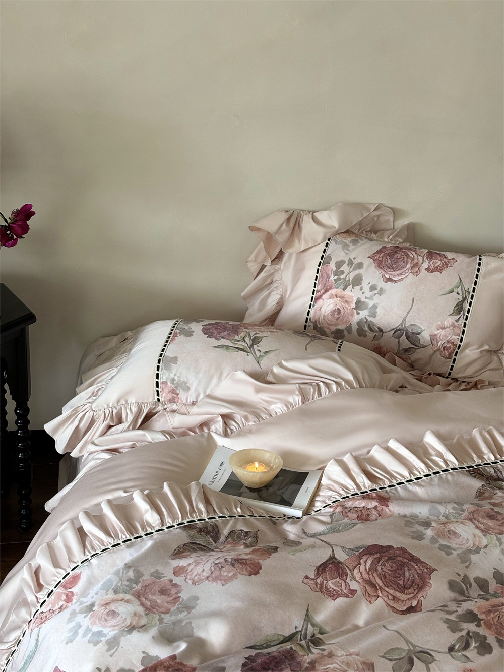 French-style romantic Australian cotton four-piece set, all-cotton rose digital printed quilt cover, soft bedding pic 6