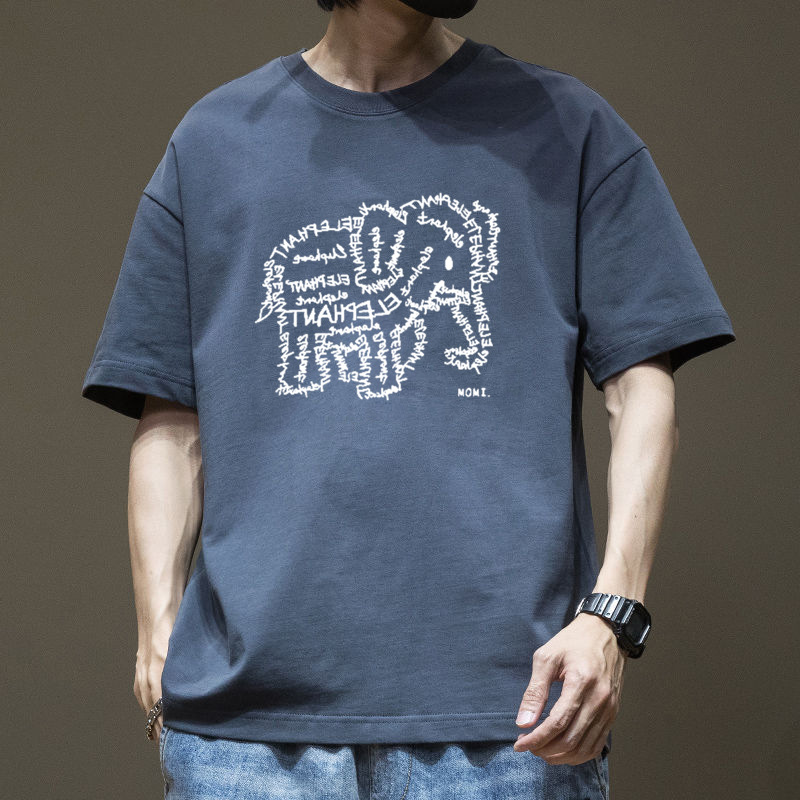 Short-sleeved T-shirt for men, 2025 new summer cartoon print T-shirt, ins couple trendy brand, loose Hong Kong-style pure cotton half-sleeve pic 10