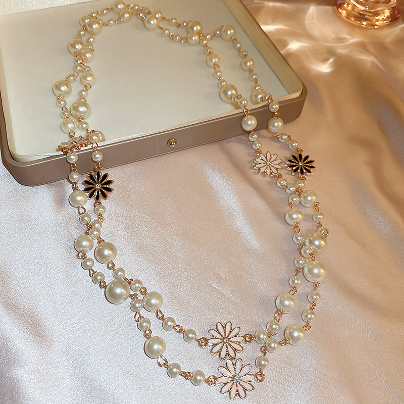 Irregular long pearl necklace, French light luxury style, sweater chain, niche simple and high-end necklace wholesale for women pic 51