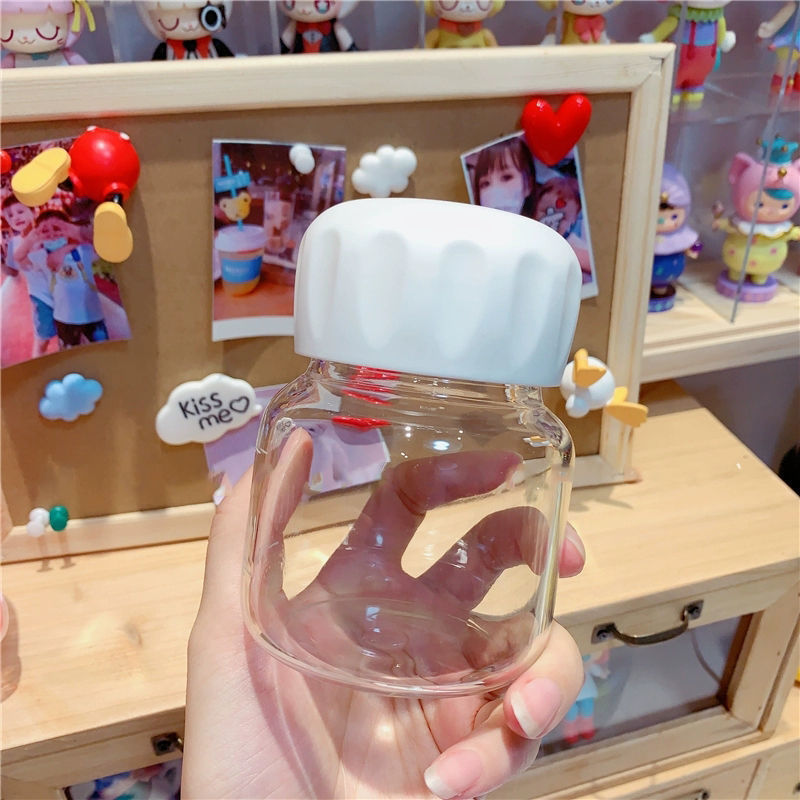 Glass chubby cup, shaker cup, gift milk cup, student Internet celebrity, portable, small and mini heat-resistant, casual cup pic 14