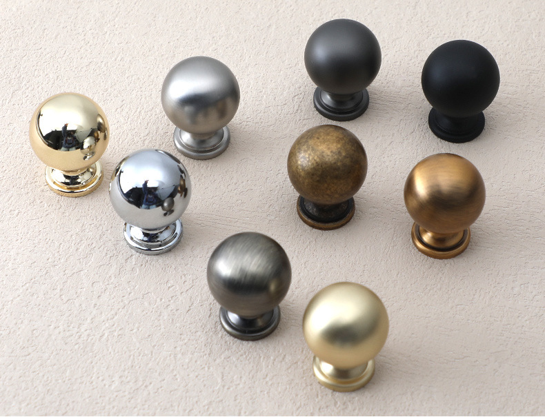 轻奢意式实心柜门圆形单孔拉手金色黑色法式简约橱柜衣柜抽屉把手详情21