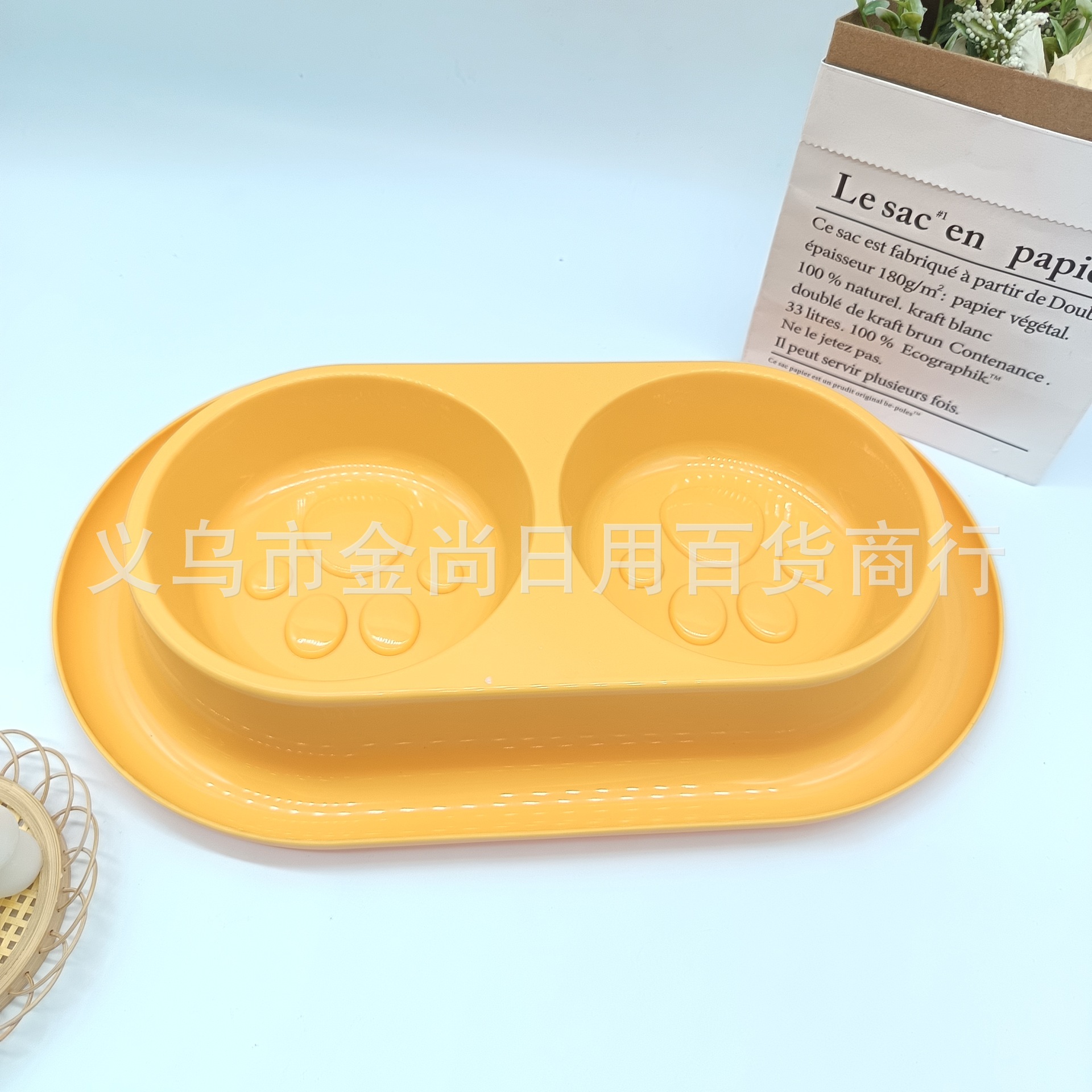 Candy-colored pet slow food bowls, dog bowls, cat food bowls, small and large dog anti-knock and anti-choking slow food double bowls pic 8
