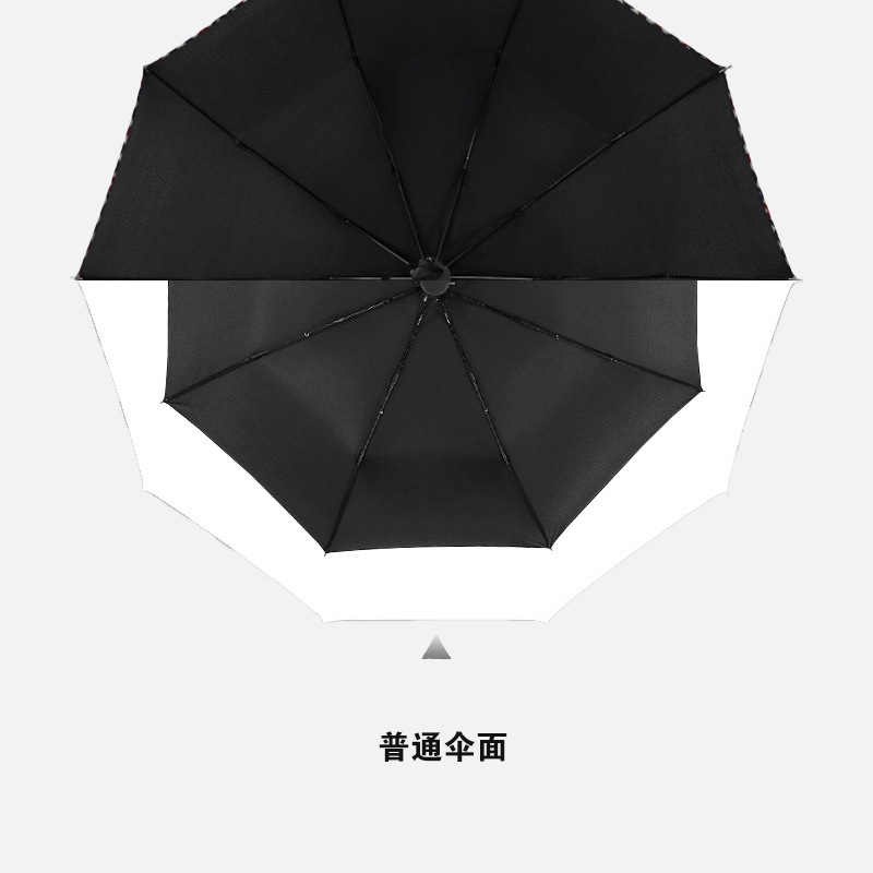 创意12骨黑胶商务伞广告礼品晴雨伞加大加固晴雨两用商务伞logo详情11