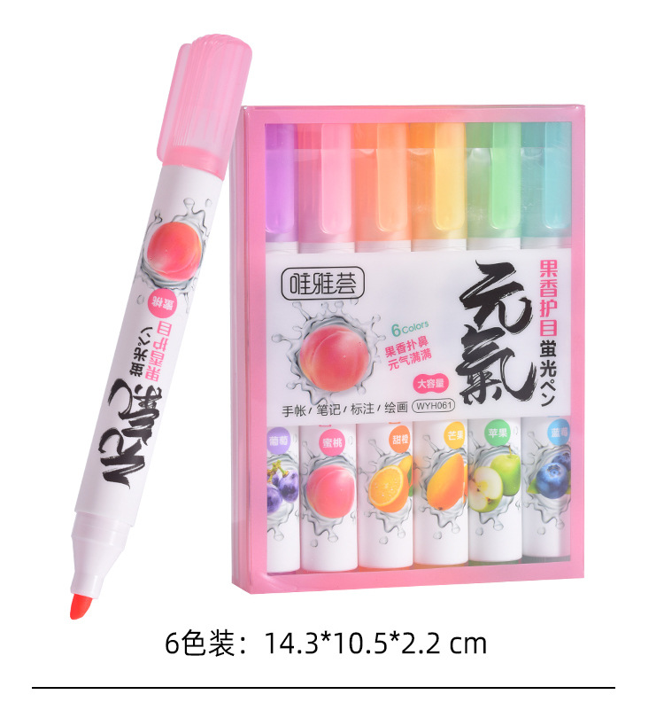 Wholesale Weiya Hui Highlighters, large-capacity fruit-scented highlighters 061, eye-protecting soft-color highlighters pic 13