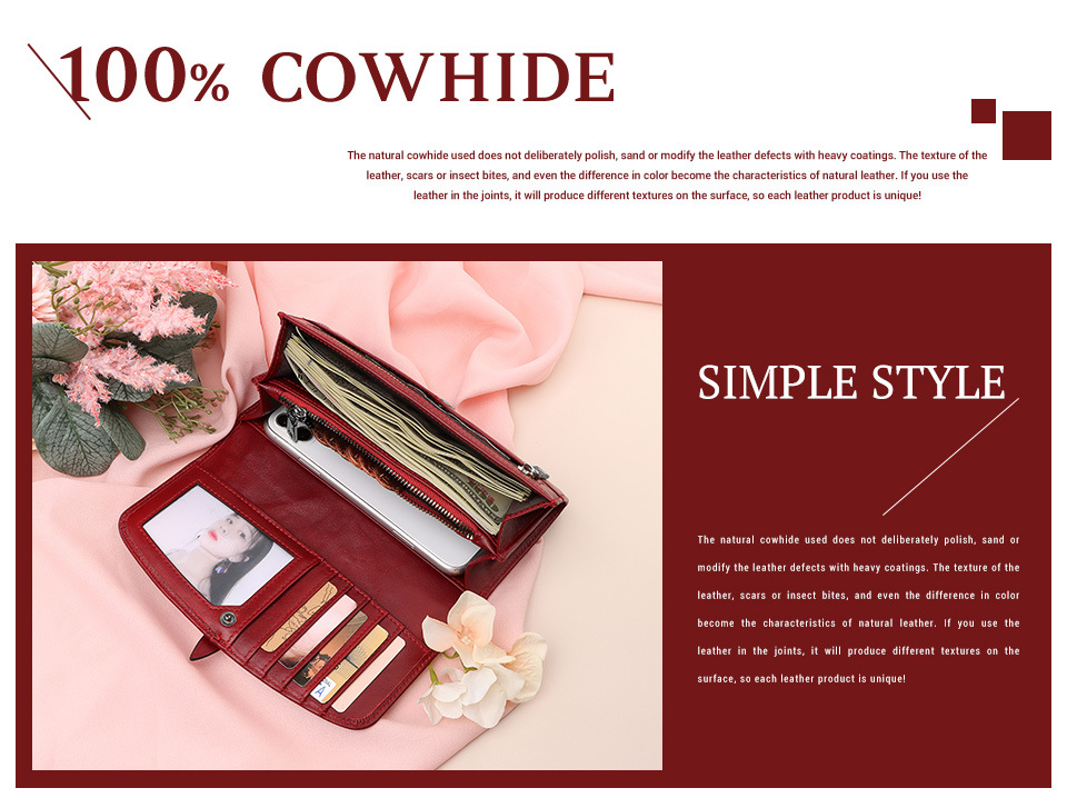 外贸新款欧美女士真皮钱包RFID长款拉链钱夹大容量头层牛皮女手包详情17