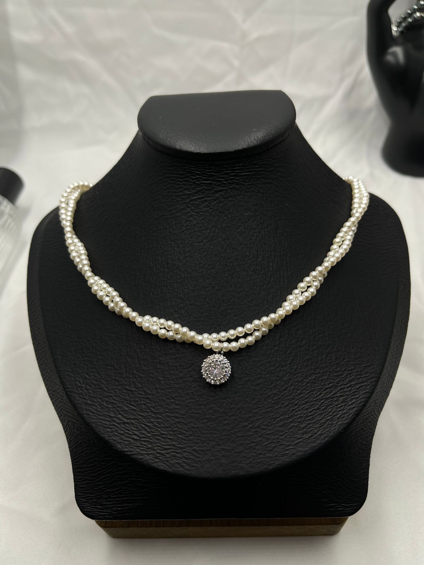 双层珍珠爱心项链甜美小众设计感锁骨链轻奢气质颈链小香风个性女详情4