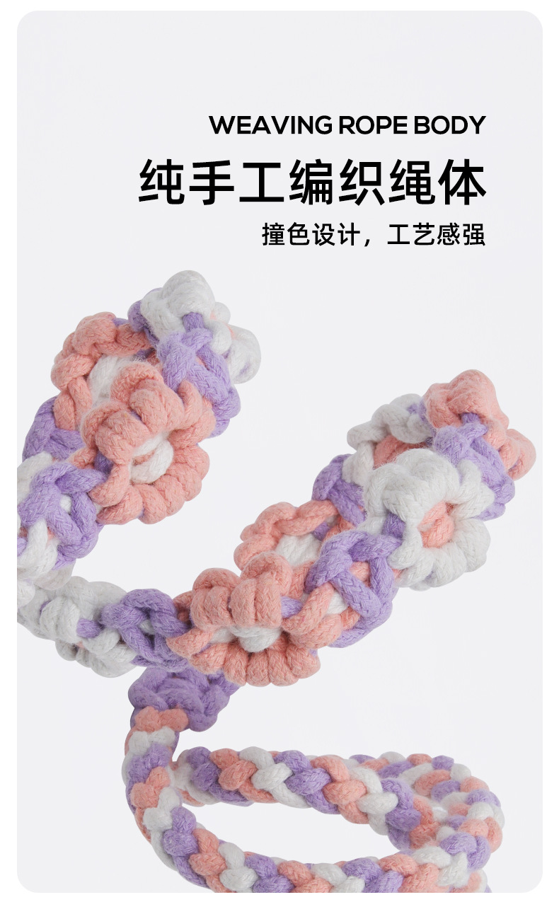 Hand-woven knitted pet leash, colorful twisted rope, outdoor dog walking leash pic 4