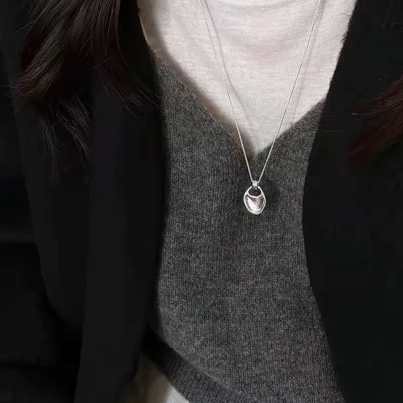 韩版马鞍包项链冷淡风小众简约高级感百搭不规则手提包长款锁骨链详情7