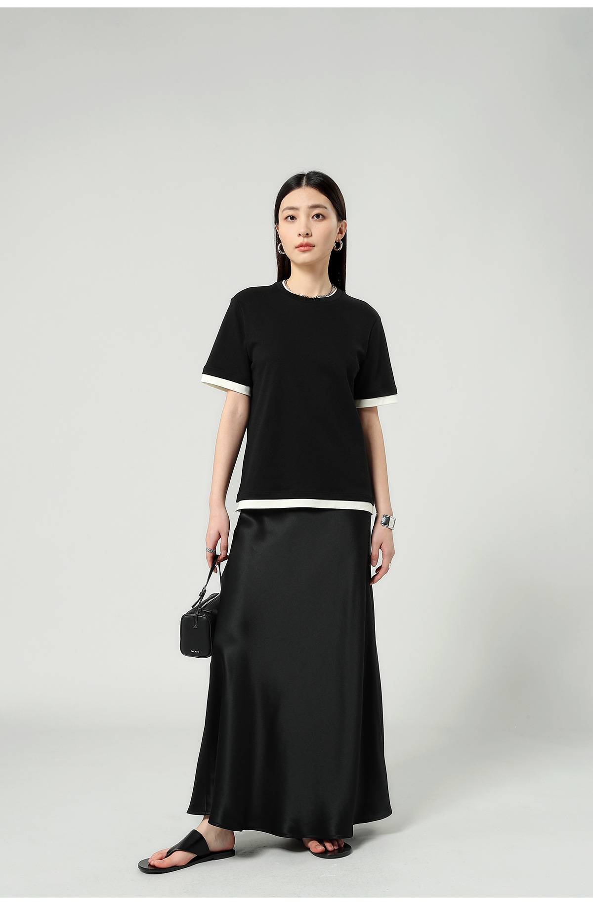 醋酸缎面丝光感柔软垂顺牛筋高腰长款半身裙女2025夏新款飘逸长裙详情29