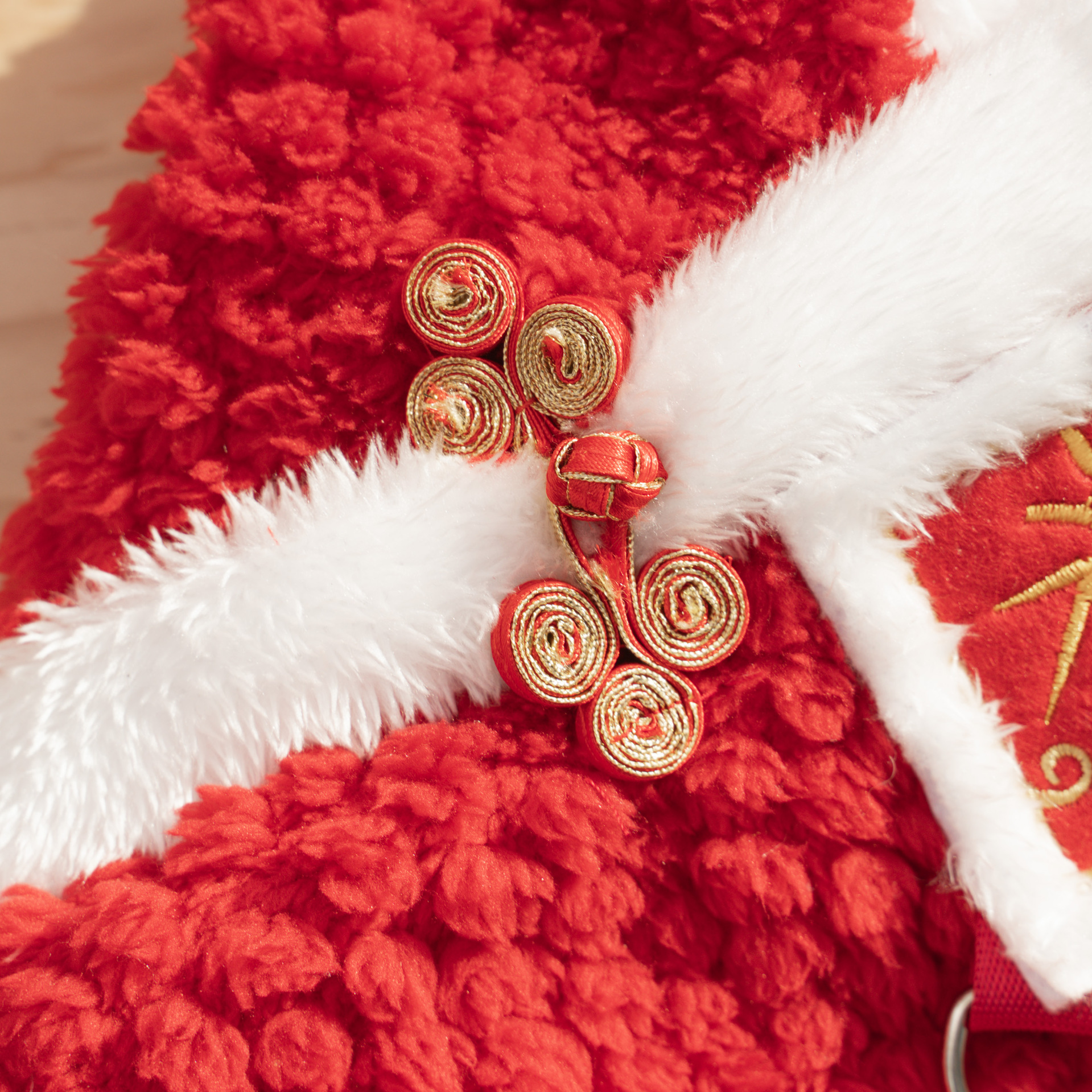 新年国风刺绣加绒保暖宠物狗狗猫咪衣服泰迪毛绒狗唐装猫用品服饰详情9