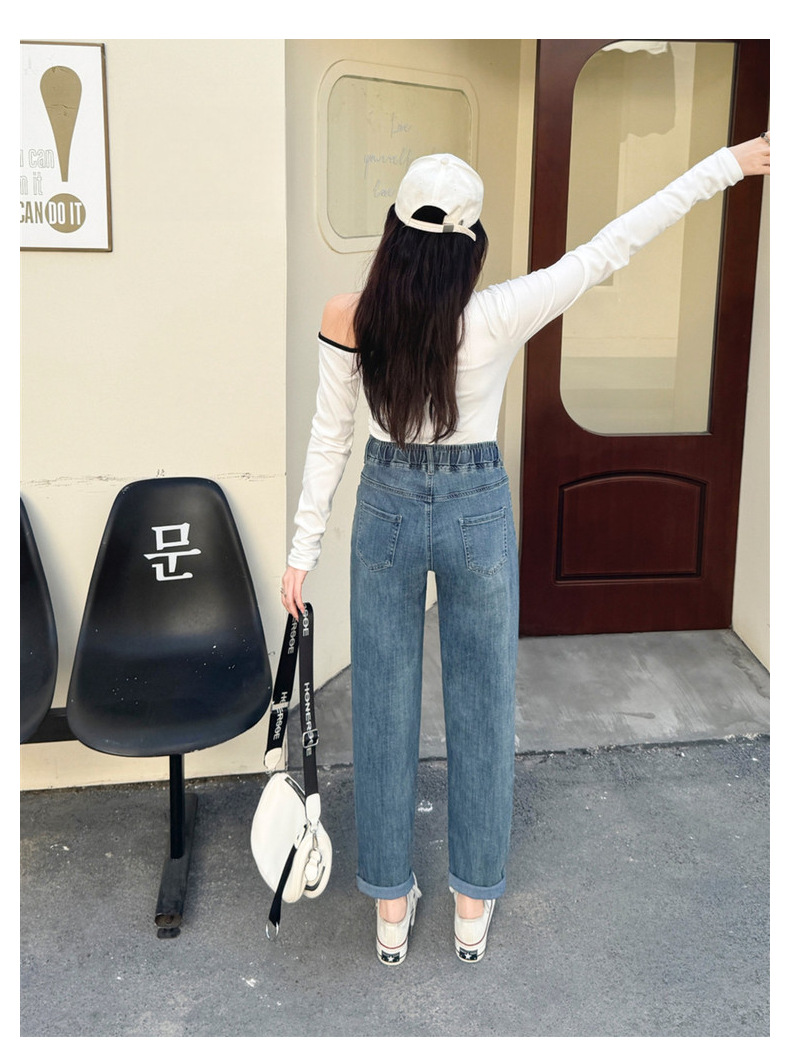 New Spring 2025 Harun jeans for women, high-waisted and slimming loose tapered radish pants, Korean-style casual dad pants pic 13