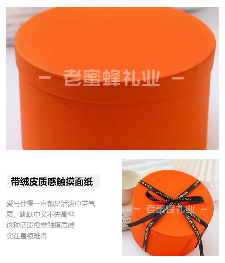 圆形牛皮纸盒圆形伴手礼盒子礼物盒礼品盒圣诞包装盒饼干烘焙包装详情12