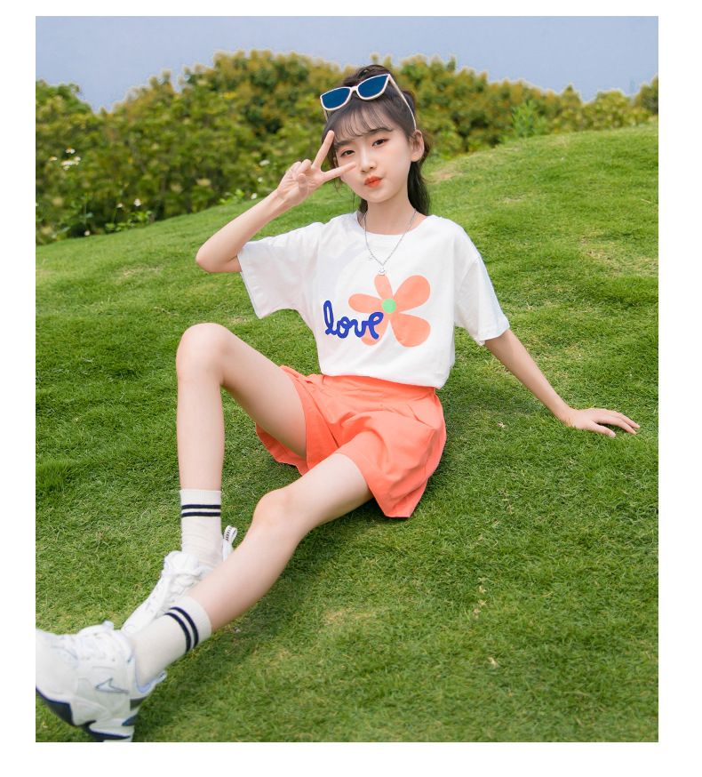 女童上衣夏装阔腿裤2024春夏季新款儿童洋气夏季运动套装中大童女详情12