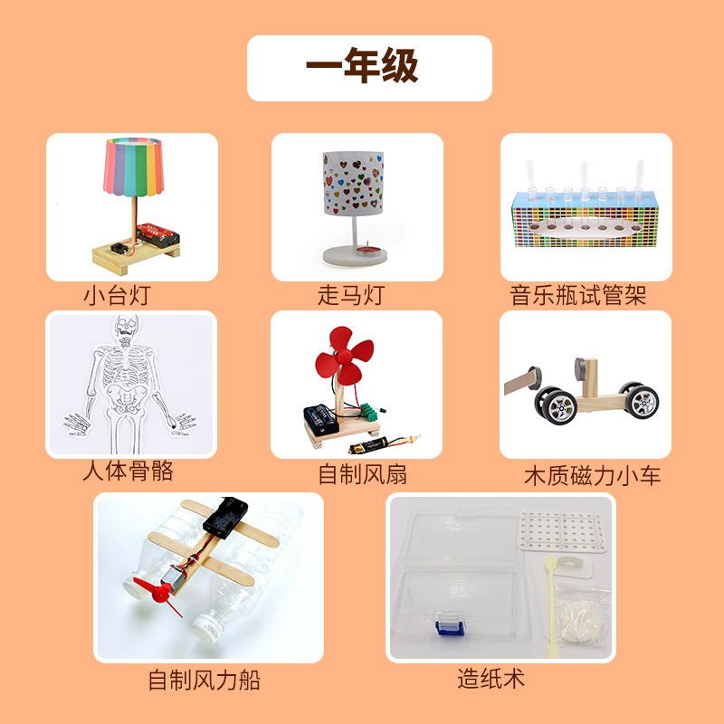 STEM小学生教具科学实验套装玩具小发明电动滑行木质益智手工器材详情3
