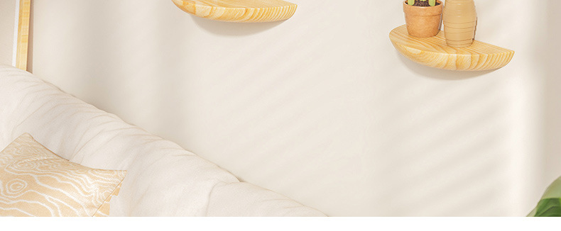 免打孔半圆实木隔板墙上置物架装饰北欧壁挂式客厅电视墙网红家居详情8