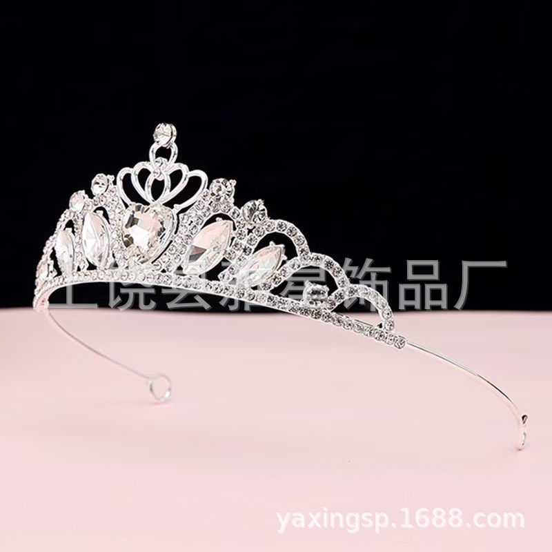 Europa y américa venta caliente niños corona accesorios de pelo princesa alloy strass corona show show niños cumpleaños cabeza aro mujer pic 12